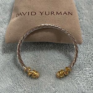 David Yurman Silver and Gold Cable Bracelet
